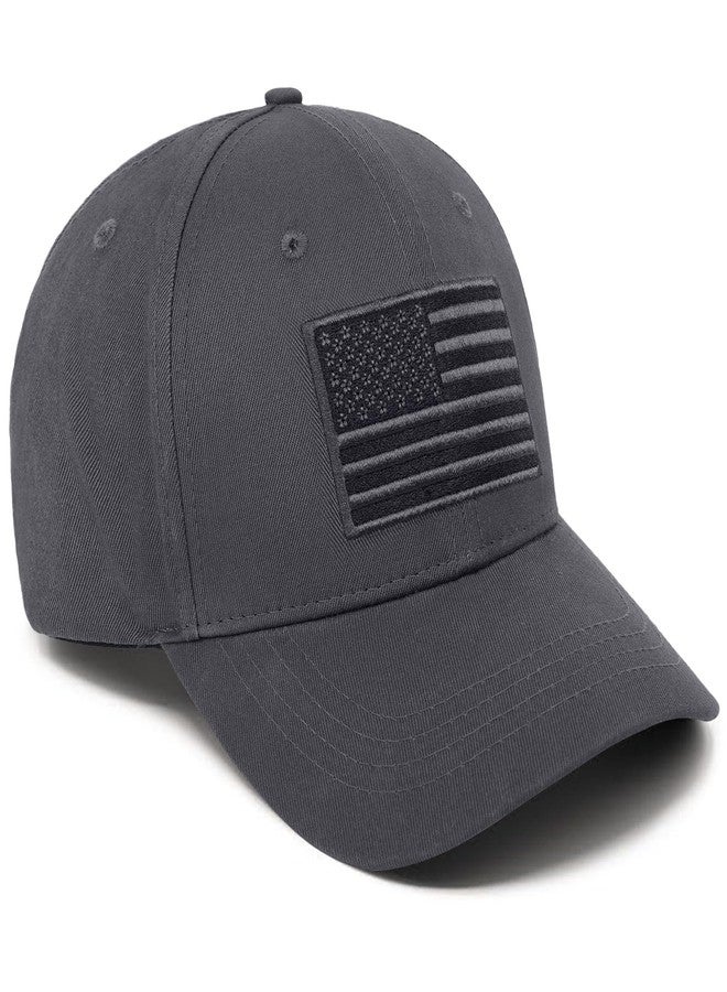 MixYoke American Flag Baseball Cap for Men Women, Tactical-Inspired Patriotic Design with USA Flag Embroidery & Adjustable Fit Dark Grey - Image 2